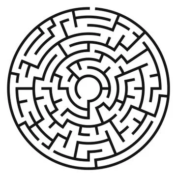 Circle Maze Vector 스톡 일러스트