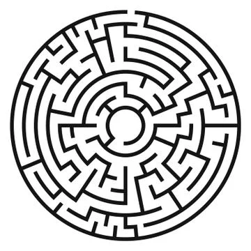 Circle Maze Vector 스톡 일러스트