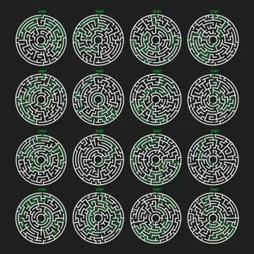 Circle Maze Vector Illustrazione stock