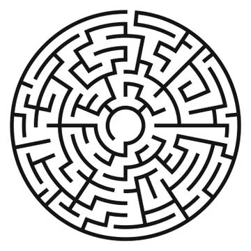Circle Maze Vector 스톡 일러스트