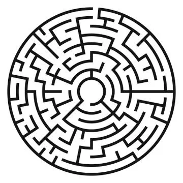 Circle Maze Vector 스톡 일러스트