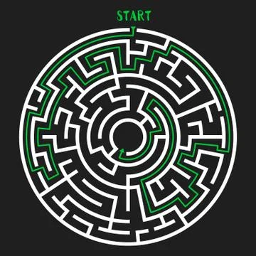 Circle Maze Vector Illustrazione stock