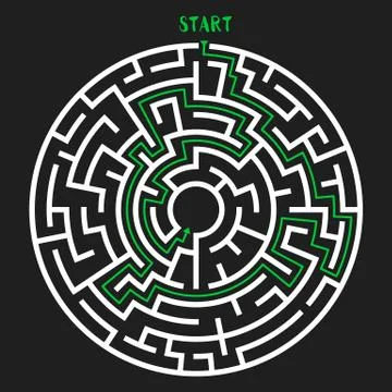 Circle Maze Vector 스톡 일러스트