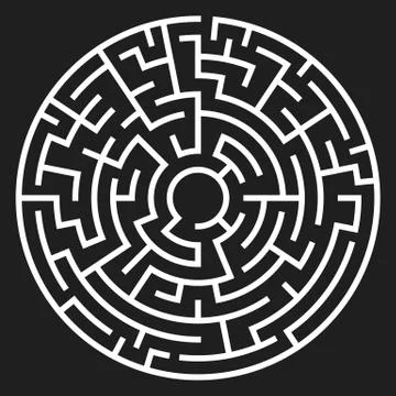 Circle Maze Vector 스톡 일러스트