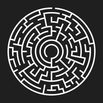 Circle Maze Vector 스톡 일러스트