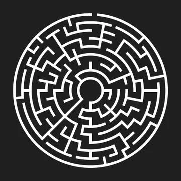 Circle Maze Vector 스톡 일러스트