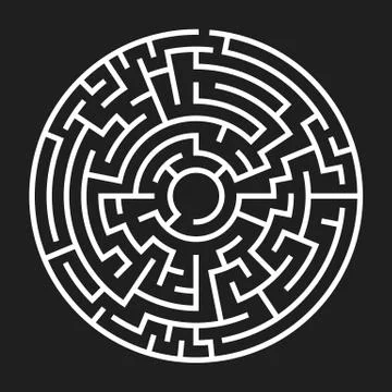 Circle Maze Vector 스톡 일러스트