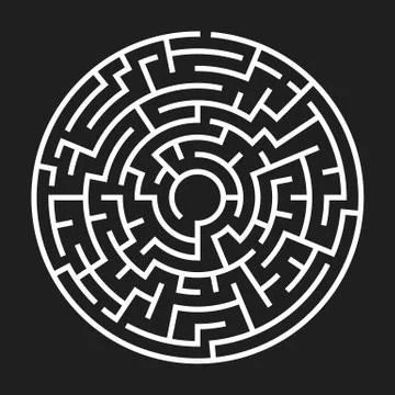 Circle Maze Vector 스톡 일러스트