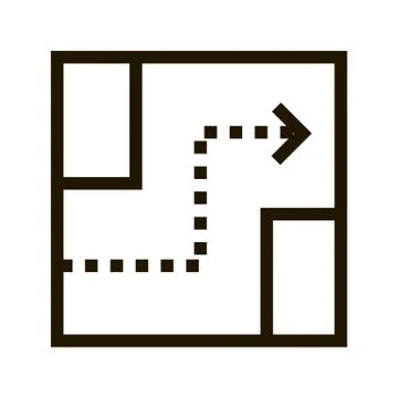 Circle maze vector labyrinth game. Round puzzle circular maze with solution.  Stock Illustration