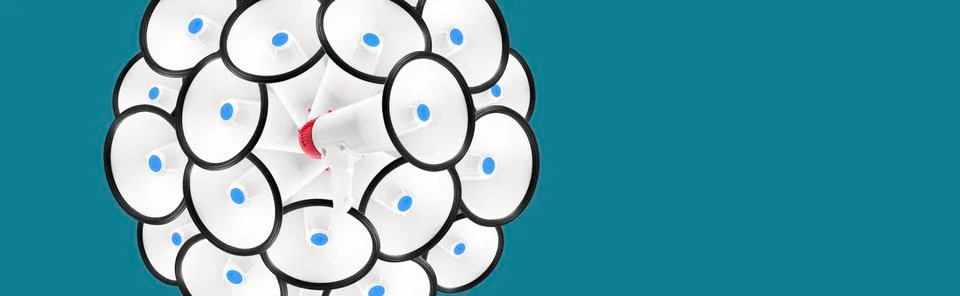 Circle of megaphones Stock Photos