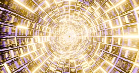 Circle Mesh with Reflection Loop Video - Gold Purple Music Background Animation Stock Footage 292746091