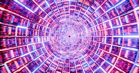 Circle Mesh with Reflection Loop Video - Blue Red Music Background Animation Stock Footage 292746099