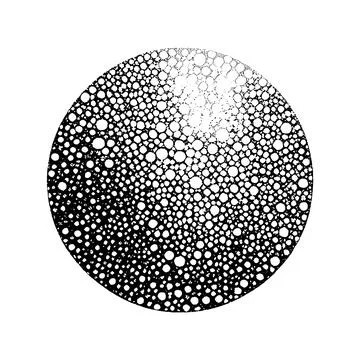 Circle minimal design modern element. Halftone spheres isolated on white Stockillustratie