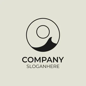 Circle minimalist wave logo Stock Illustration