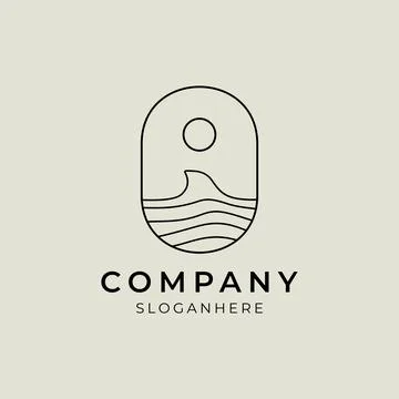 Circle minimalist wave logo Stock Illustration