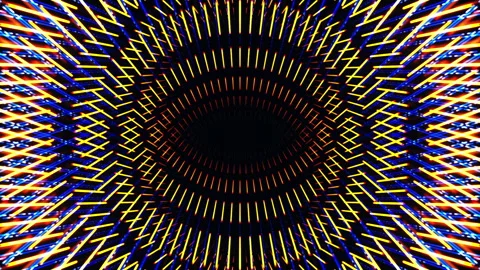 Circle Mirrored Light Tunnel Loop Stock Footage 244808689