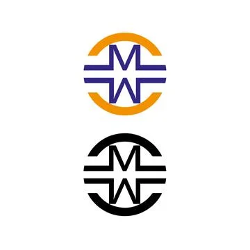 Circle mm logo design vector Stock Illustration
