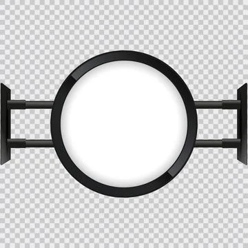 A circle mockup in 3Ds mock-up of Realistic circle light box. Illuminated l.. Stock Illustration
