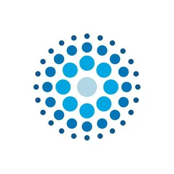 Circle Molecule Dots Icon Vector Logo Template Illustrazione stock