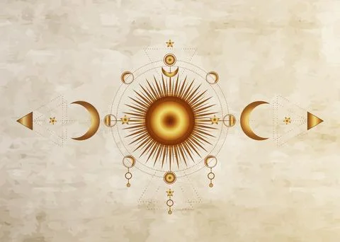 Circle of a moon phase, triple goddess pagan Wicca, vector moon symbol Stock Illustration