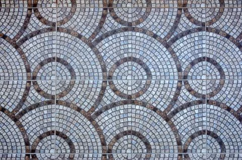 Circle mosaic texture floor Stock Photos