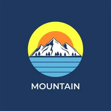 Circle mountain logo Stock Illustration