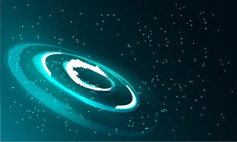 Circle movement pattern and motion blur over dark blue background. Illustrazione stock