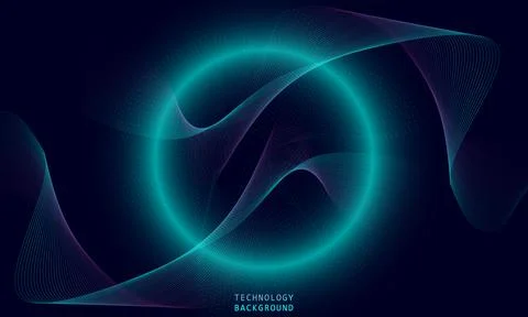 Circle movement pattern and motion blur over dark blue background. Illustrazione stock