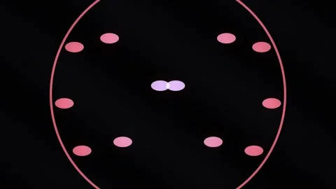 Circle with moving dots on black background in a simple Stock Footage 340360294