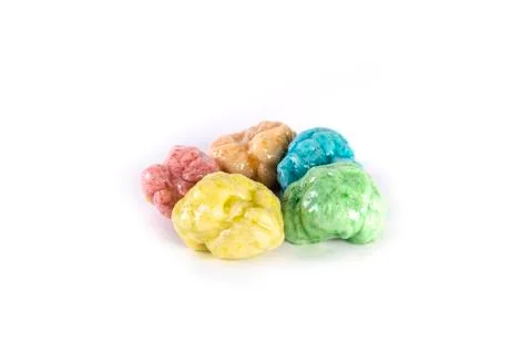 Circle of multiple colors of chewed bubble gum side  view Stock Photos