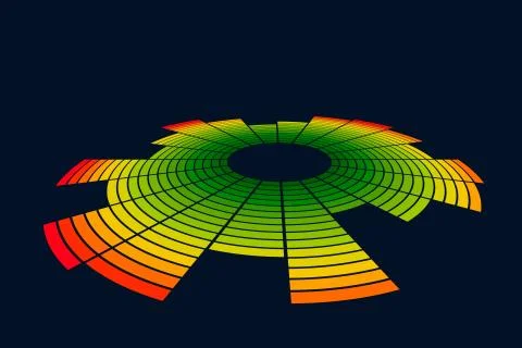 Circle music equalizer. Vector colorful illustration. 스톡 일러스트