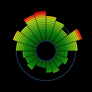 Circle music equalizer. Vector colorful illustration. Stock Illustration