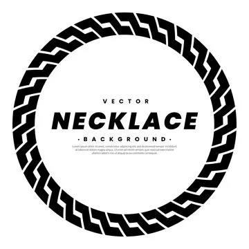 Circle necklace. Chain round frame. Chainlet design element. Border frames... Stock Illustration