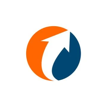 Circle with Negative Space Arrow Logo Template Illustration Design. Vector EP Stock Illustration