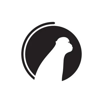 Circle negative space with monkey logo design, vector graphic symbol icon i.. Illustrazione stock