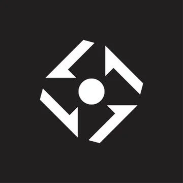 Circle negative space turbine logo vector Stock Illustration