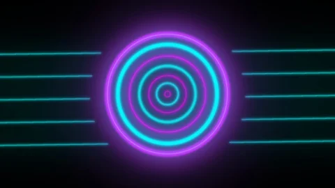 Circle Neon Blinking with bar neon Animation Video stock 128449244