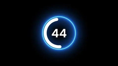 Circle neon countdown timer 0 to 90 seconds animation Stock Footage 321478506