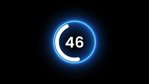 Circle neon countdown timer 90 to 0 seconds animation Stock-Footage 319765427