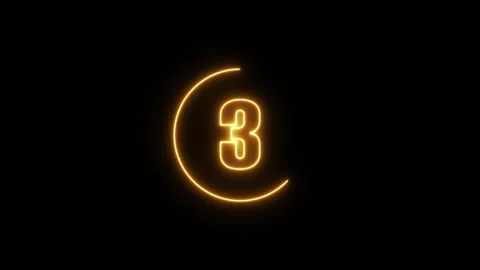 Circle neon countdown timer five seconds animation isolated on black background 스톡 동영상 321469467