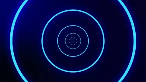 Circle Neon Glow Scale Waves Loop Motion Graphic Stock Footage 253058556