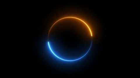 Circle neon line loop, neon light, abstract modern Stock Footage 245068474