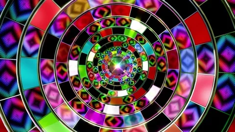 Circle neon panels Stock Footage 292457312