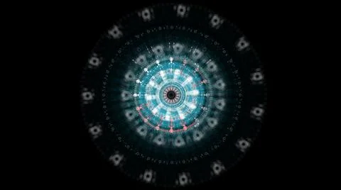 Circle neon particle flow. Technology background concept Stockillustratie