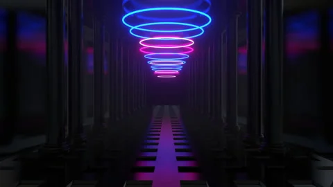 Circle Neon Tunnel 스톡 동영상 279058744