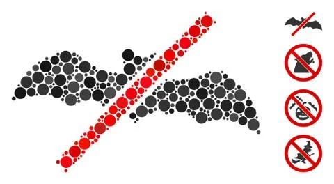 Circle No Bats Icon Mosaic Stock Illustration