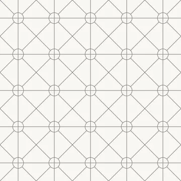 Circle node diamond grid pattern, seamless pattern in line design. circle, node Illustrazione stock
