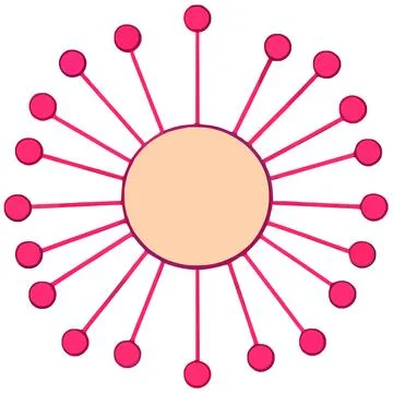 Circle Nodes Connection Diagram Pink Design Stock Illustration