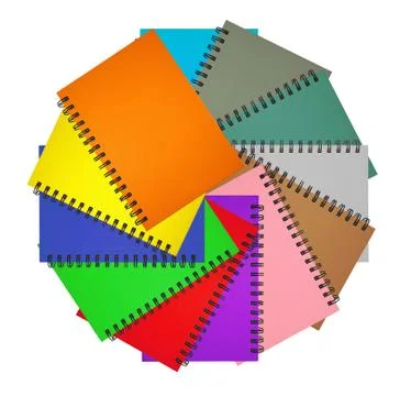 Circle notebook collection Stock Photos