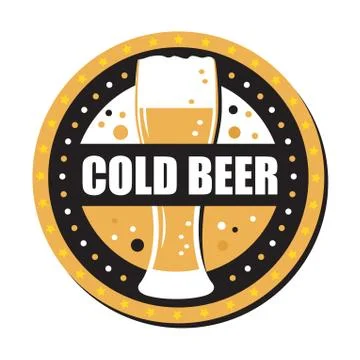 On circle One glass of beer Stock Illustration